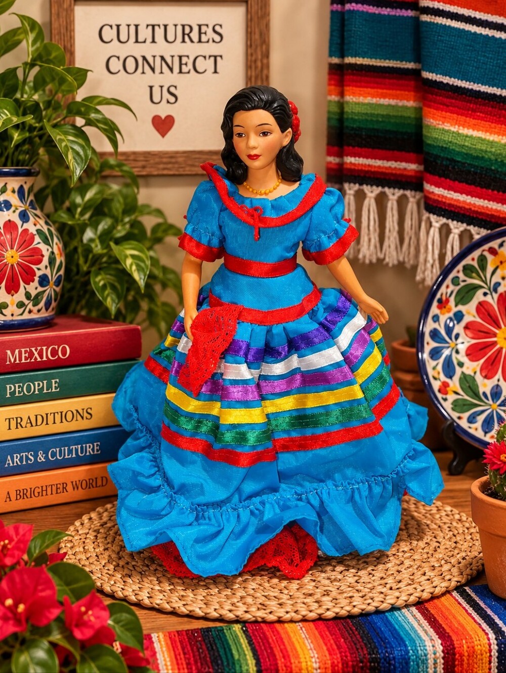 Vintage 1990 Avon Lupita Mexico International Porcelain Doll